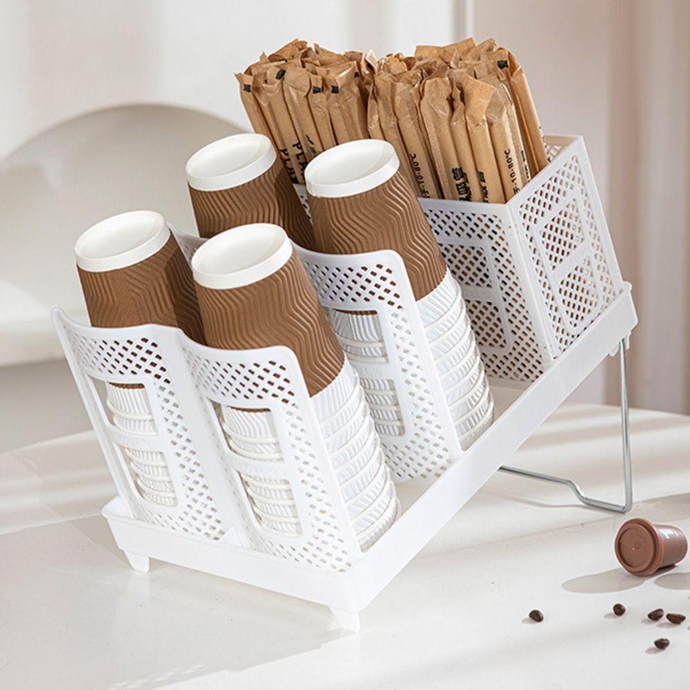 Single/Double Row Disposable Cup Holder Detachable Design Water Cup Organizer Home Use