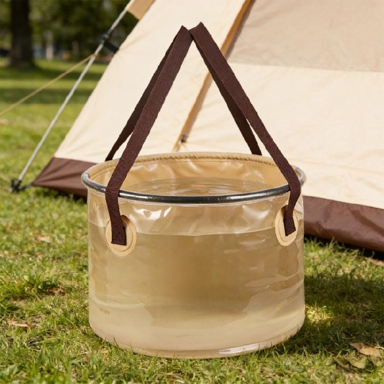 20L/30L Capacity Outdoor Folding Bucket PVC For Campers Hiker Fishermen Convenient Carry Handle