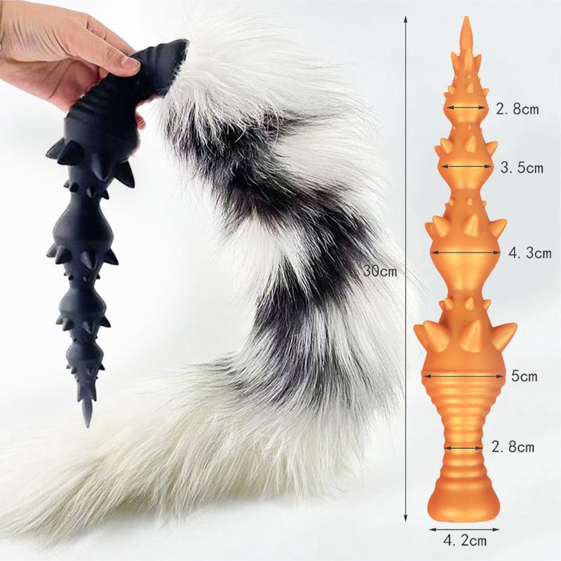 Butt Plug With Tail Cosplay Adult Sex Games For Women Dog Dildos/Spiked Anal Plugs DIY 35/65/95cm Real Fox Tail Anal Sex Toys