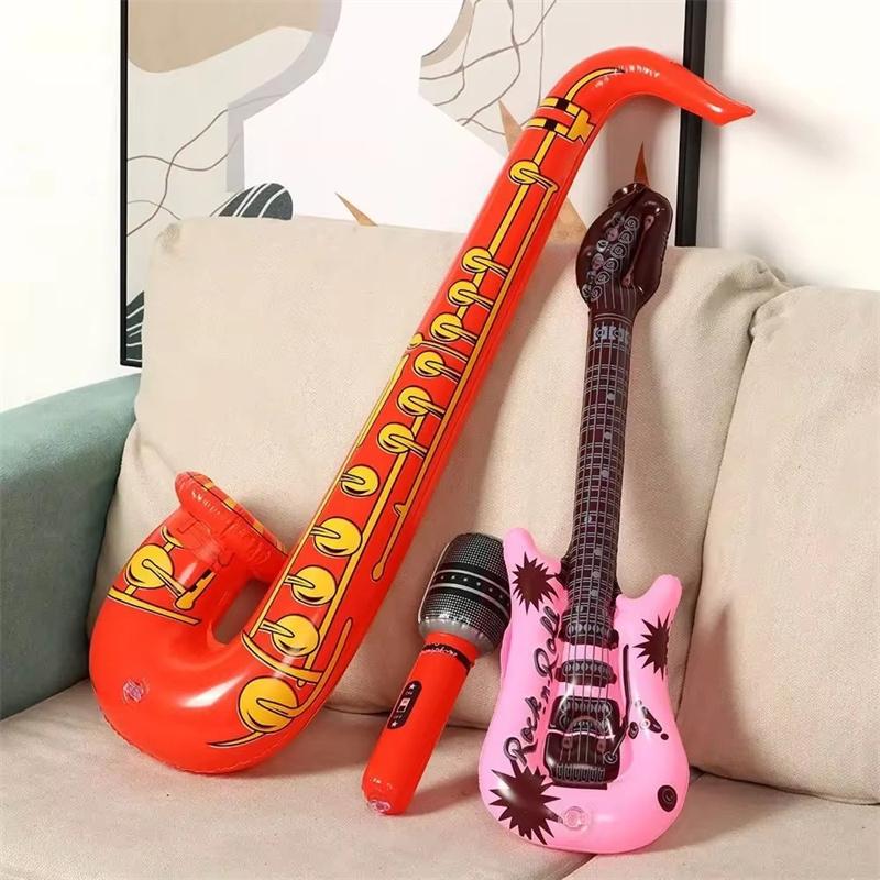 Inflatable 12Pcs Instruments Toy Music Balloons Set Simulation Instrument Guitars Saxophones Microphones Party Toy Children Toys