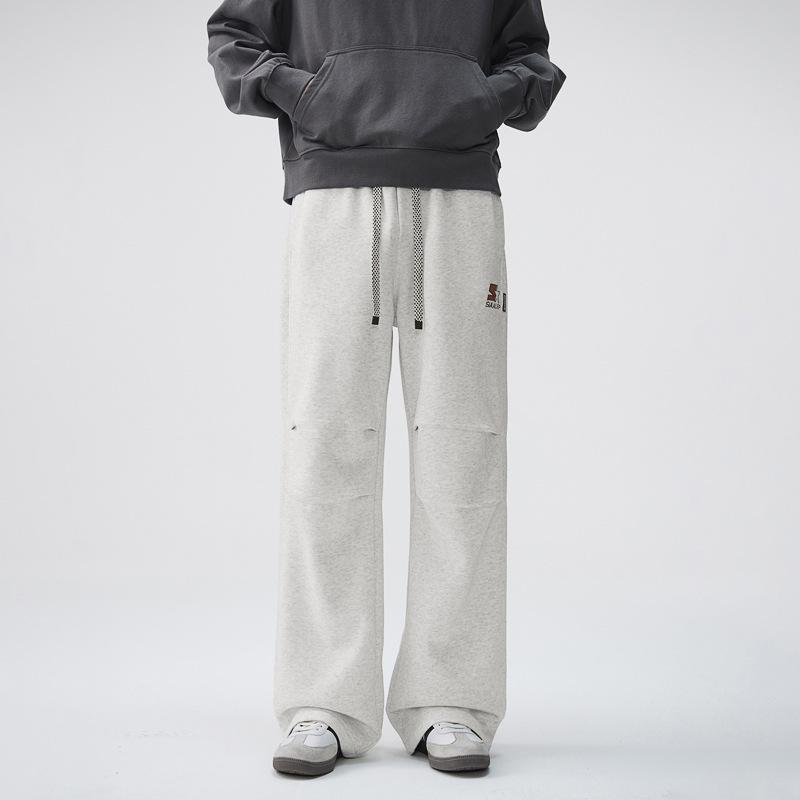 Tether elastic waist casual pants high street tide brand mopping pants men's and women's casual trousers loose straight wide-leg sweatpants tide