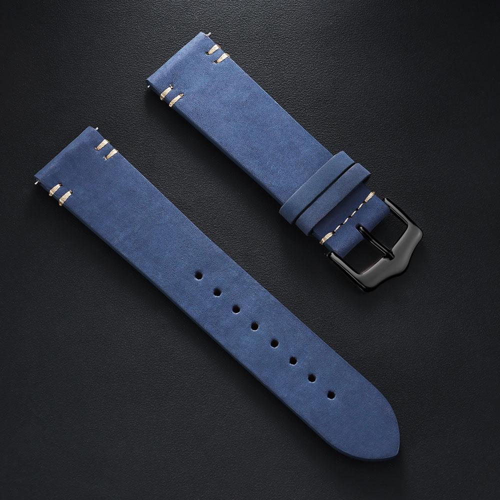 20mm 22mm Quick Release Vintage Matte Soft Suede Leather Strap Brown Watch Bands Calfskin Bracelet Women Men Watch Accessories