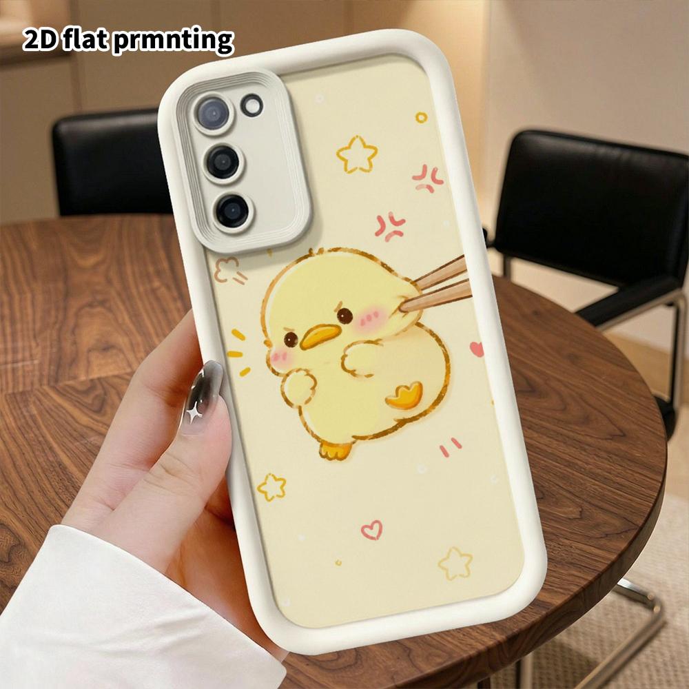Phone Case: 2D Flat Samsung Galaxy A34 A35 M05 M06 S20 S22 S21 FE Plus 5G Protective Case, Hand-painted Little Yellow Duck, Perfect Holiday Gift for C