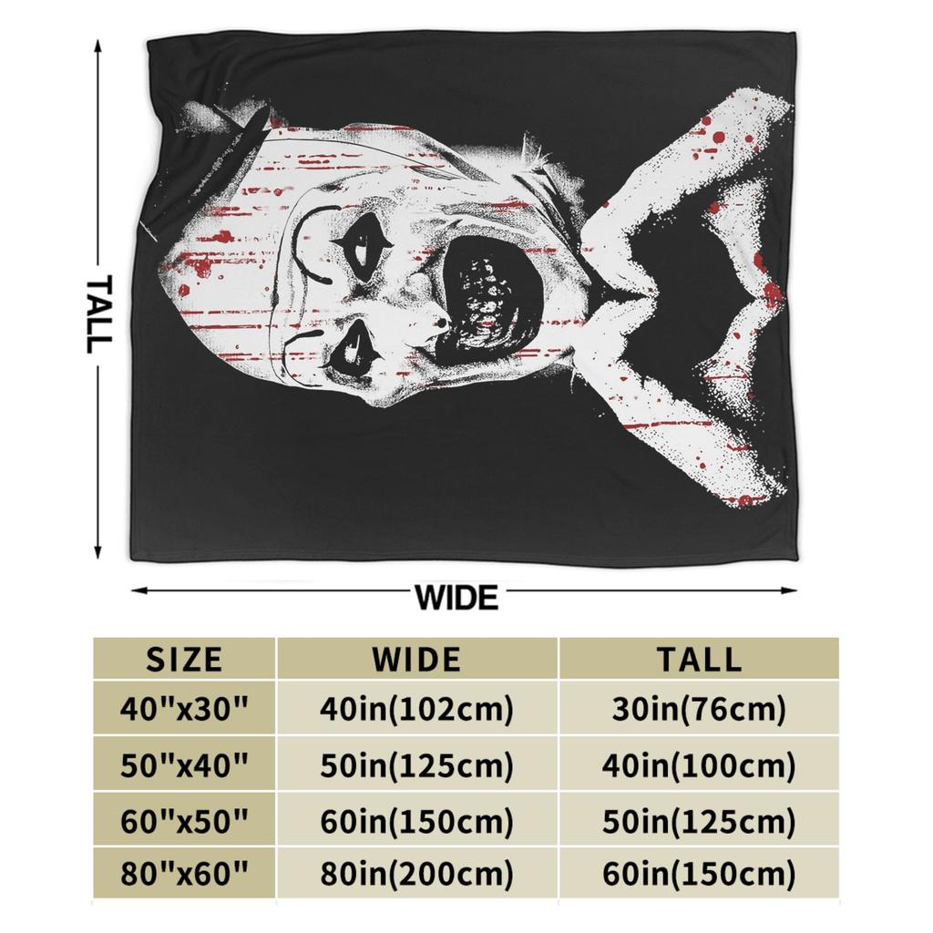 Art The Clown Terrifier Vintage Blankets Coral Fleece Plush Spring Autumn Super Soft Throw Blankets for Home Car Quilt