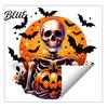 Waterproof Holiday Glass Stickers Halloween Static Window Clings Watercolor Pumpkin Ghost Skull Decals No Spooky Decals for Party Glue Living