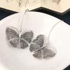 Creative Vintage Butterfly Shaped Silvery Plated Pendant Earrings Women's Exquisite Vacation Festival Jewelry Accessories Crafts