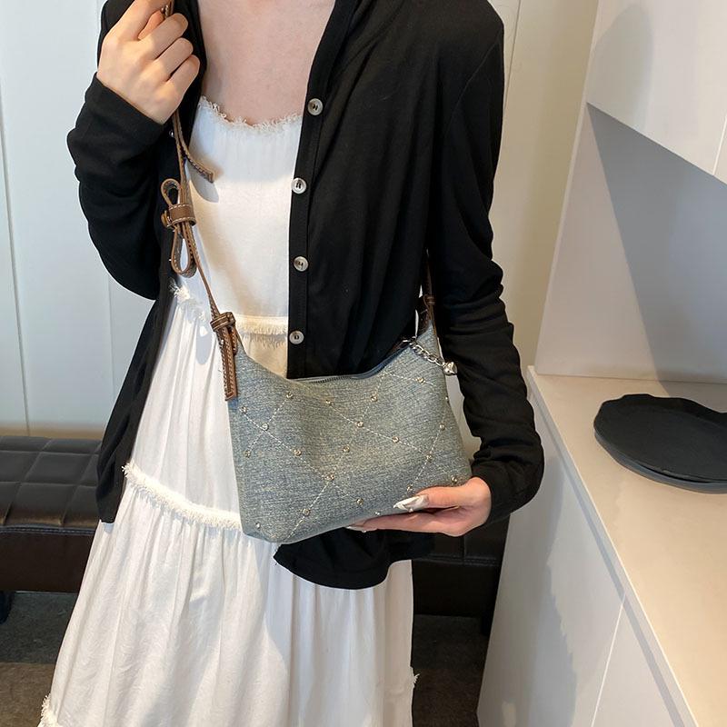 Women's Denim Summer 2024 Fashion Crossbody Handbag - Niche Design Dumpling Bag