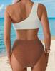 Color-matching Hollow-out One Shoulder Sexy Swimsuit Bikini