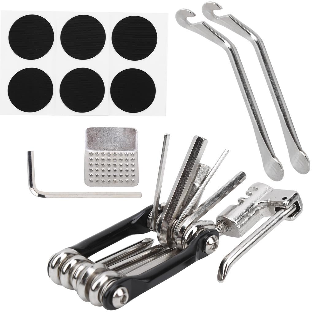 Fahrradreifen Reparaturset Tragbare Tasche Reifenheber 11 in 1 Multifunktions Fahrradwerkzeugtasche