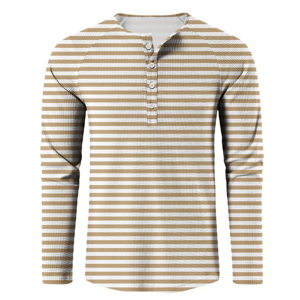 Men's Loose Casual Button Down Collar Long Sleeve Top