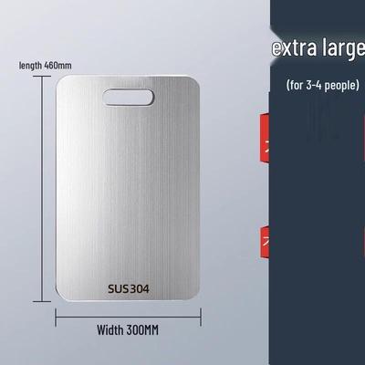 Wutuo 304 Paslanmaz Çelik Çift Taraflı Kesme Tahtası