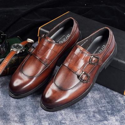 Μόδα Χειροποίητα Ανδρικά Δερμάτινα Oxfords Μυτερά Μονόπετα με Διπλή Αγκράφα Φόρμας Κλασικά Παπούτσια για Κοστούμι Μέγεθος 38-46