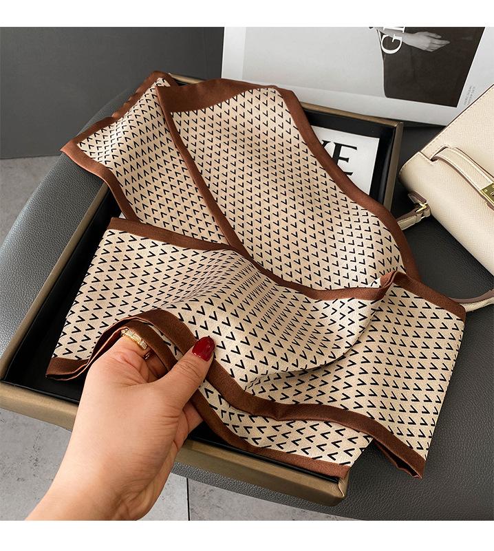 Big Brand Double-sided Printed Long Headband Silk Scarf Hin Scarf Ribbon Tie Bag Decoration Suit Scarf Waist Belt Multi Function
