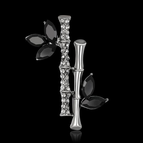 Metal Badge Unique Beautiful Silver Metal Pin Bamboo Jewelry Brooch Badge Pin for Girl