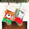 Cute Christmas Stockings Socks Fireplace Hanging Stockings Plush Personalized Home Party Decoration with Snowman Santa Elk Bear