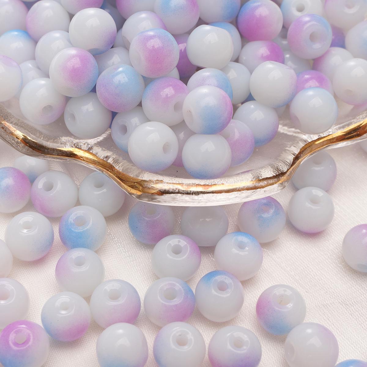 

Браслет из полусахарных пузырчатых стеклянных бусин 8-10 мм - круглые бусины ручной работы для изготовления ювелирных изделий 8mm 20 pieces/pack