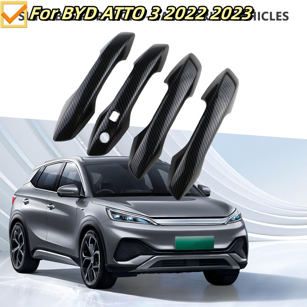 For BYD ATTO 3 2026 2026 2026 Atto3 Car Door Handle Cover with Smart Key Hole Catch Cap Trim Molding Accessories ABS Chrome