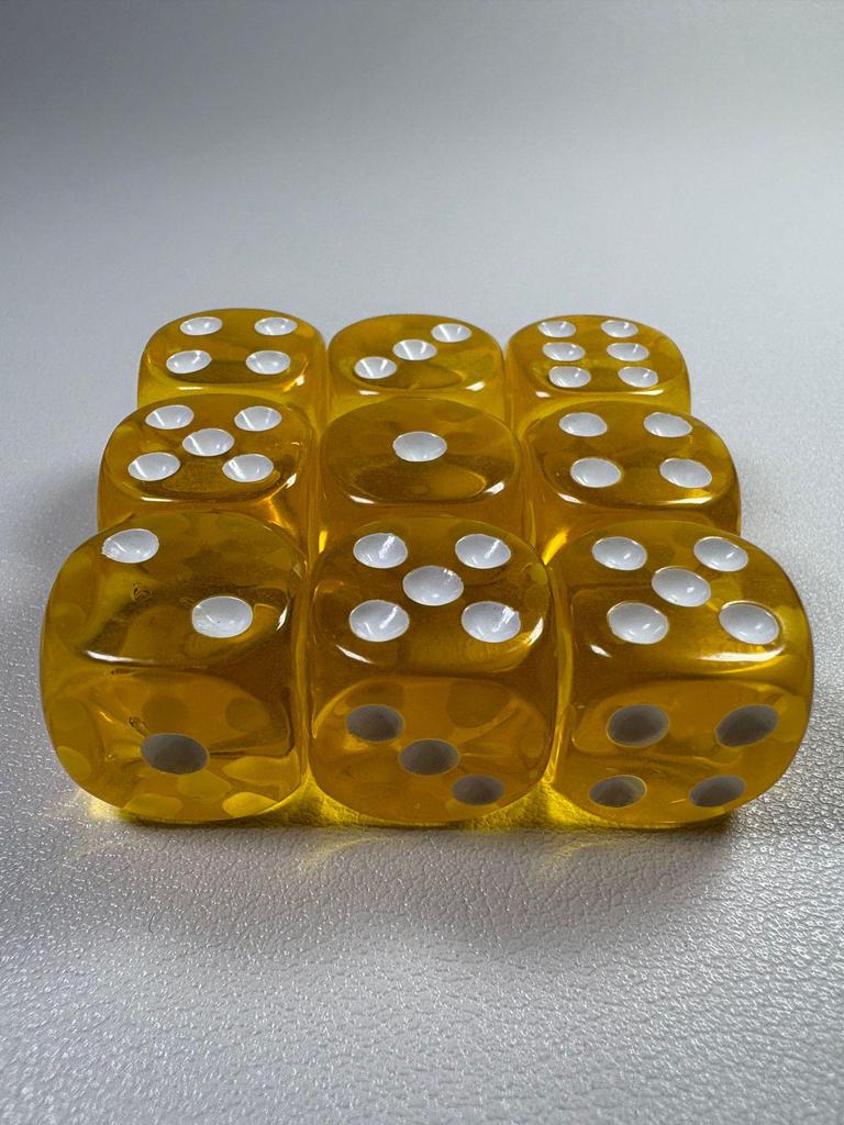 14mm Transparent Colored Acrylic Dice - Rounded Corners for Games & Teaching