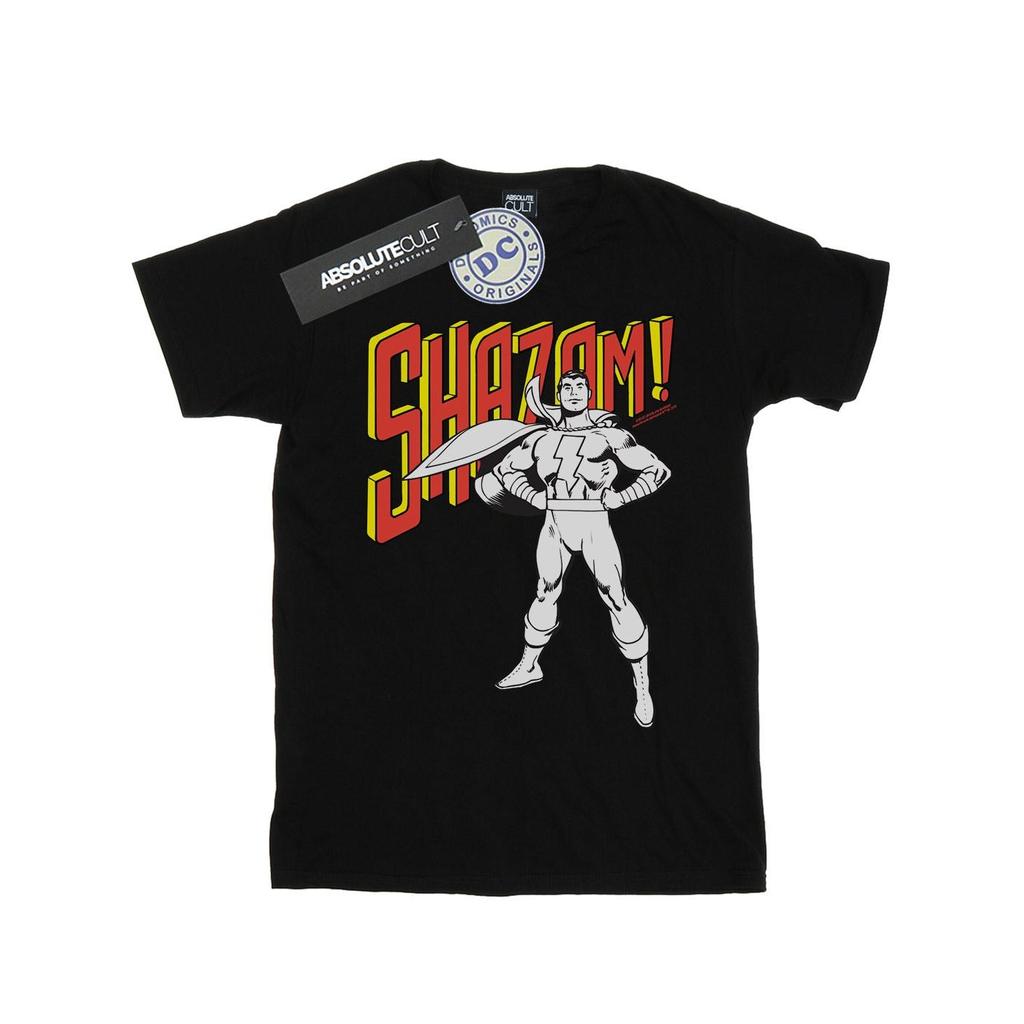 DC Comics Mens Shazam Mono Action Pose T-Shirt