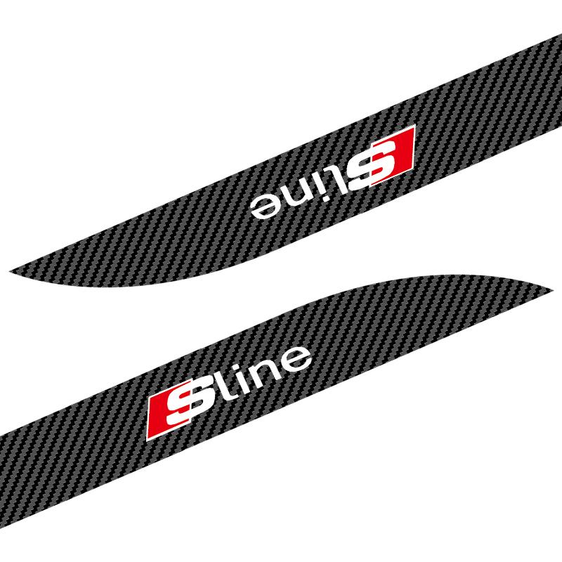 2026 Hot 2Pcs Car Waist Side Skirt Carbon Fiber Emblems 3D Stickers For qaz13 S3 S5 S1 S4 S2 S6 RS3 RS4 RS5 RS6 RS8 B8 B6 TT A2 A3 A4 A5