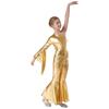 Mädchen Metallic Glänzend Schlaghose Jumpsuit Ein Schulter Schlagärmel Tanzkostüm für Karnevalsparty