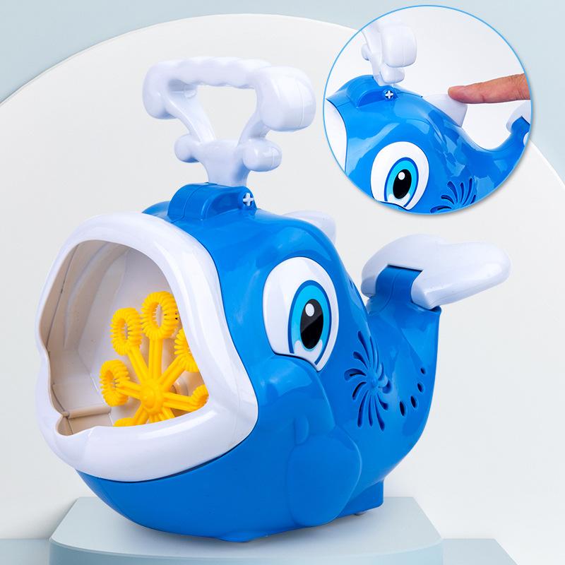 Macchina Sparabolle Automatica Balena Soffiatore Elettrico Automatico per Bolle Macchina per Fare Bolle per Bambini Piccoli Maschi Femmine