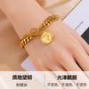 Modisches Vintage Goldplattiertes Porträt Runder Anhänger Edelstahl OT-Verschluss Armband