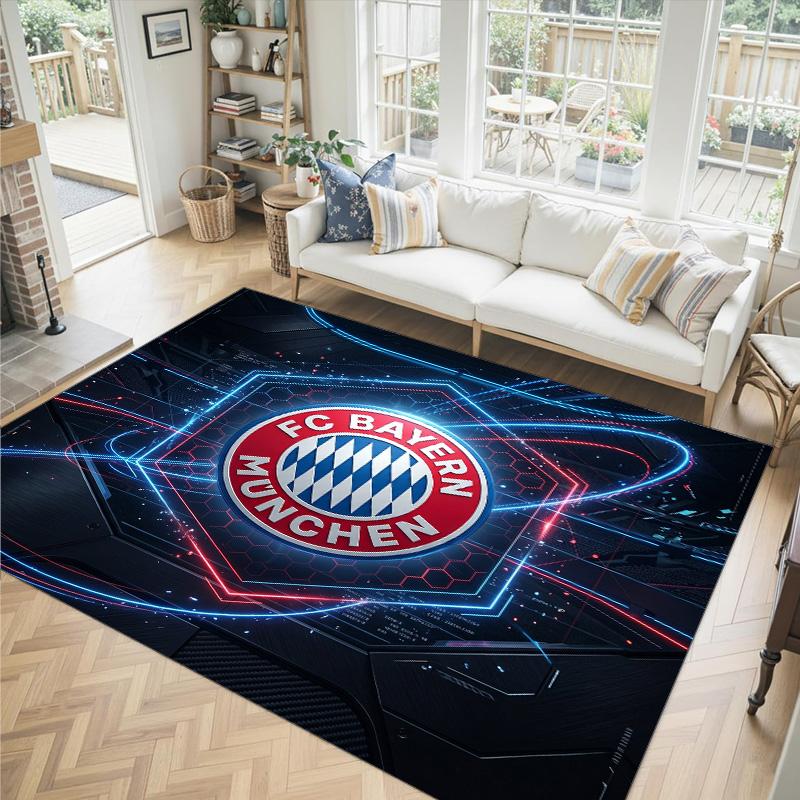 Bayern Munich Design Crystal Velvet Carpet Cozy Non?Slip Printed Rug For Bedroom Living Room Entrance