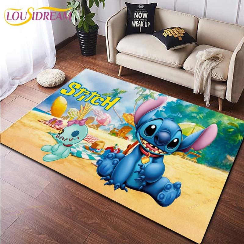 Anime Stitch 3D-Druck Teppich für Küche Fußmatte Schlafzimmer Teppiche für Wohnzimmer Waschküche Badezimmer Rutschfeste Bodenmatte