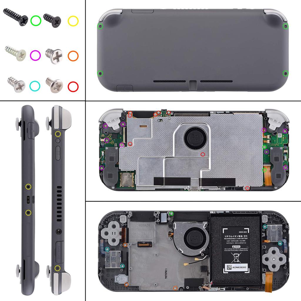 eXtremeRate DIY Clear Case Shell for Switch Gradient Color Nintendo Switch Lite Controller Repair Kit with Custom Case Cover for Switch Lite Clear