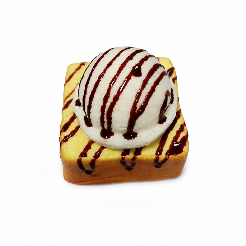 Squishy Toast Bread Toy with Ice Cream Scoop Design Soft Slow Rising PU Foam Stress Relief Toy for Sensory Play and Relaxation