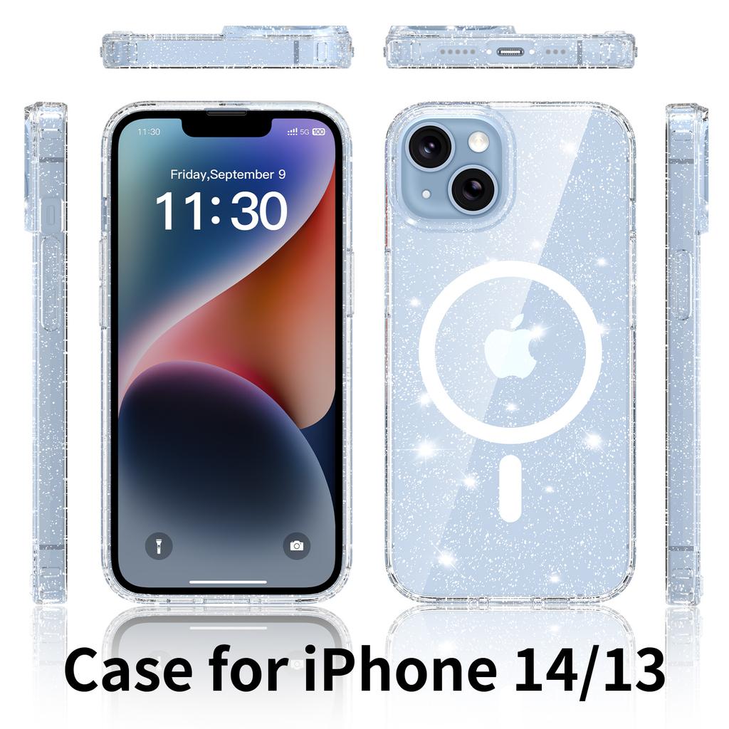 Clear Glitter Bling Sparkly Case For For Iphone 17E 16E 17 E Air 16 Pro Max 1 Plus 14 13 1Plus 14Plus Mag Safe Phone Cover