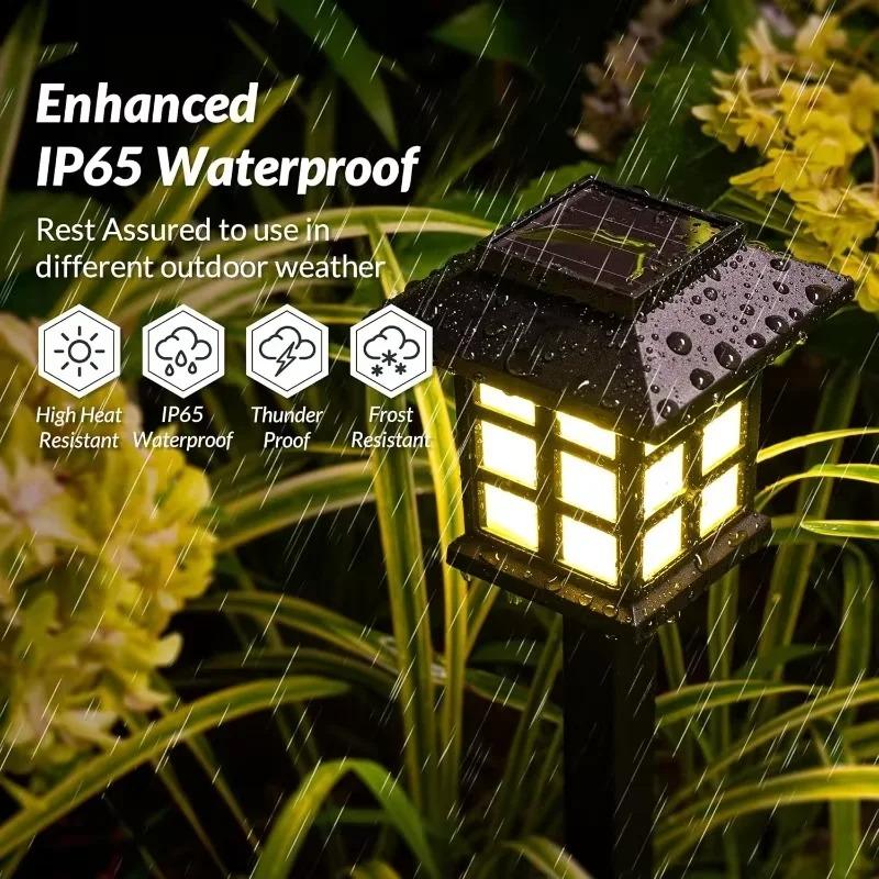 2/4Pack Outdoor Solar Lawn Lights Retro Small House Lamp Courtyard Garden Decoration Small Night LED Inserted Small Palace Lights