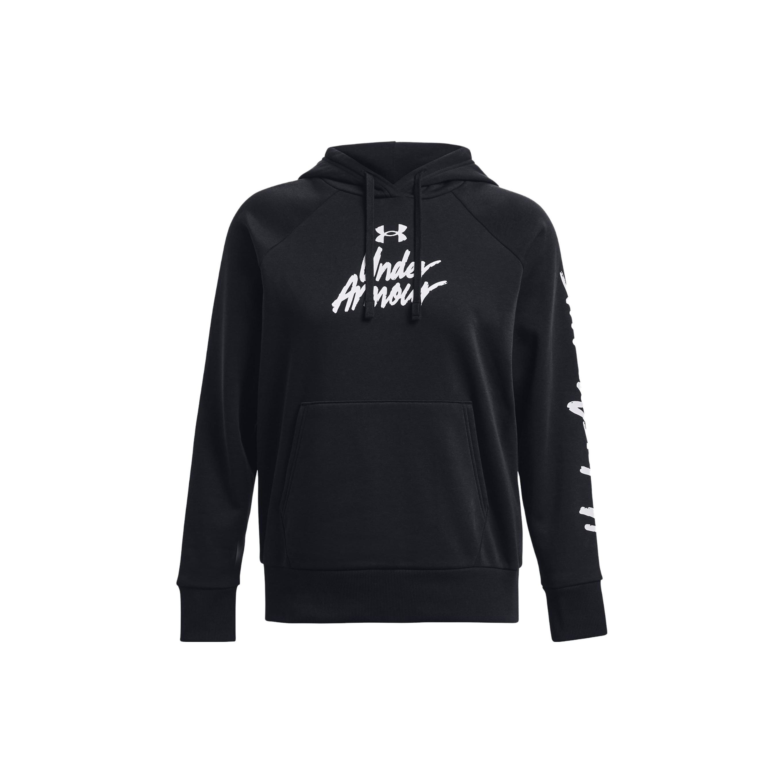 

Under Armour Rival Fleece Graphic Hoodie Women hoodies Black 1379609-001 XS