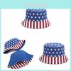 Amerikanische Flagge Canvas Fischerhut mit breiter Krempe zum Sonnenschutz und Sonnenschutz
