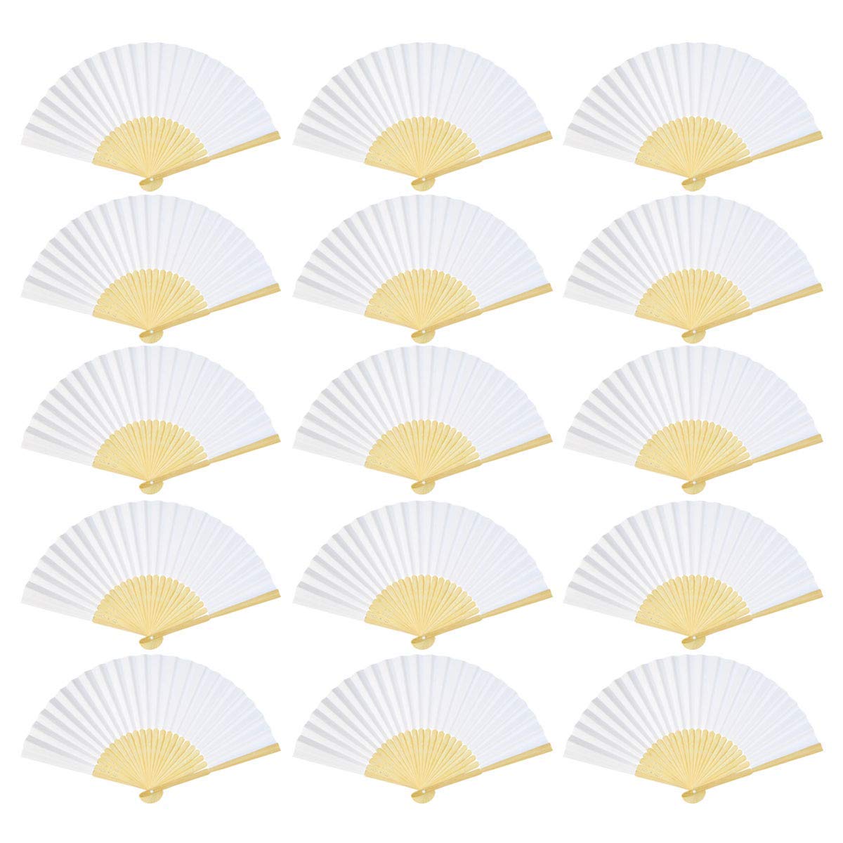 

20-Piece Cnomg Folding Fans, Painting Fans, Solid Color, DIY, Foldable, White
