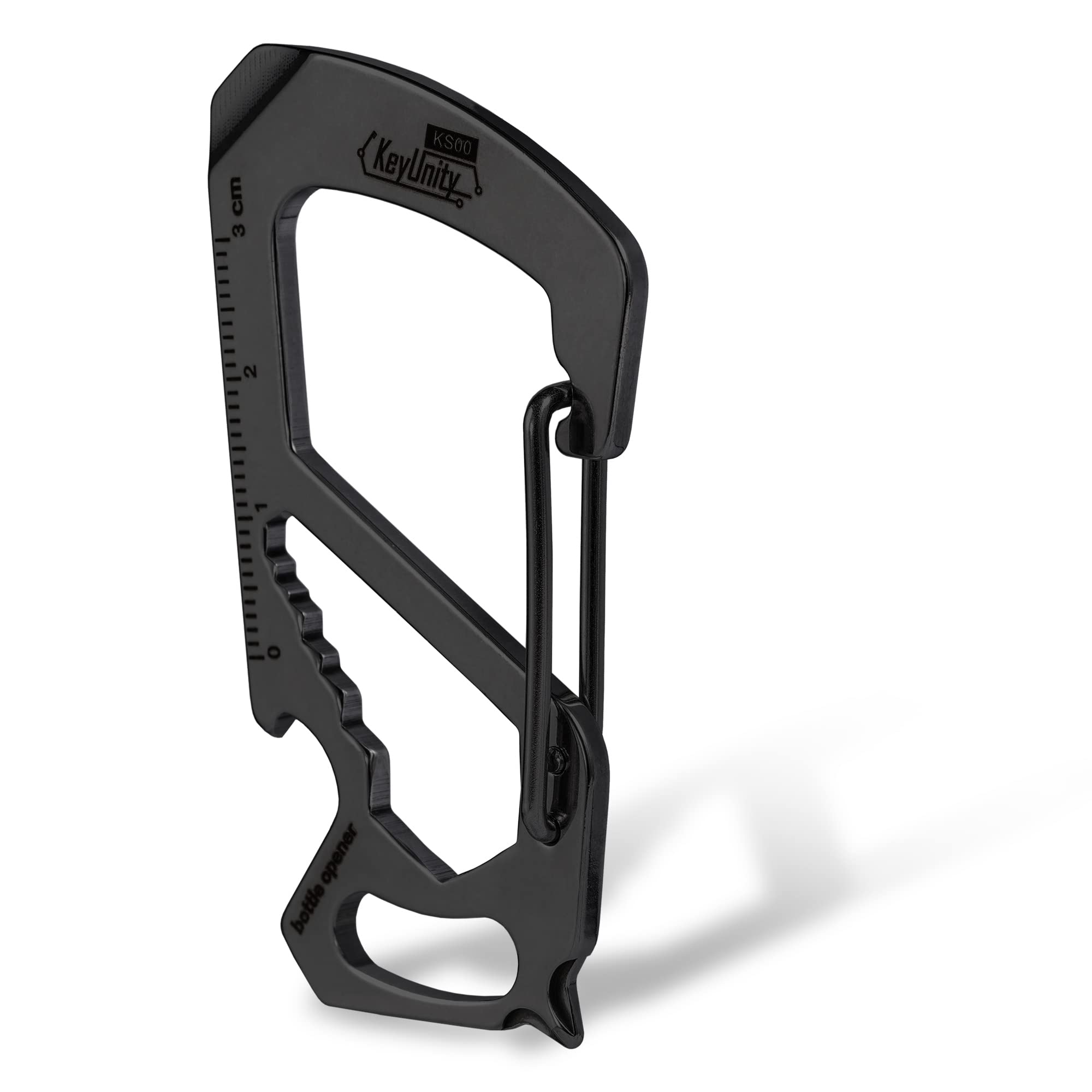 

KeyUnity KS00 Multi-Tool Carabiner Keychain [Ruler, Bottle Opener, Screwdriver, Spanner] Multifunctional, Lightweight, Stylish EDC Tool, Stainless Ste