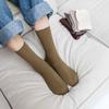 [BIARRITZ] 20 Colors Four Seasons Basic Plain Ribbed Socks Mid-Length Unisex_Barbie