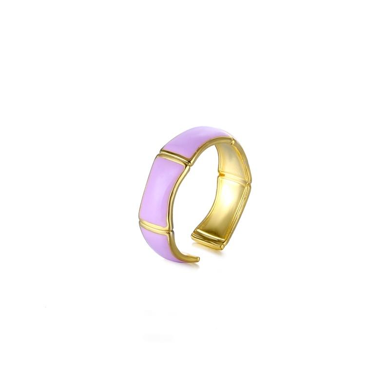 Delicate Enamel Rings For Women Adjustable Stainless Steel Square Checkered Dripping Oil Ring Bosnian Jewerly