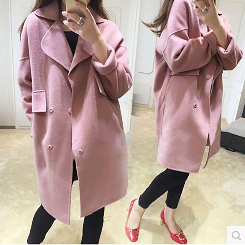 Premium Quality Women's Winter Loose Lapel Thicken Wool Parka Trench Coat Long Jacket Overcoat Top For Stylish Outdoor Wear