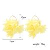 Boho Leichte Chiffon Blumen Creolen Weiße Blume Hängeohrringe für Damen Braut Strand Hochzeitsfeier Statement Schmuck