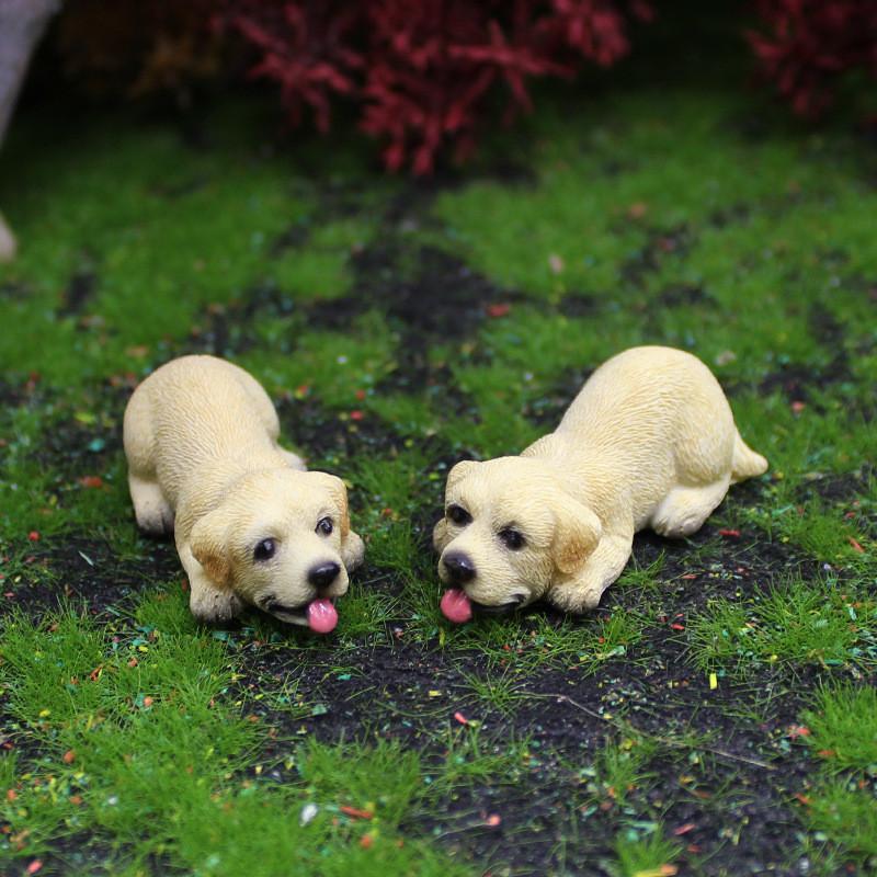 Garden Resin Pet Figurine With Labrador Indoor Decoration Accessories