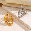 Modern Swirl Rotation Adjustable Open Ring Stainless Steel Fashion Open Vortex Ring Jewelry Comfortable Wear Daily