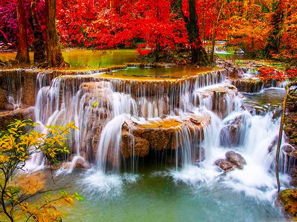 5D Diamond Painting Waterfall Full Square Round Diamond Embroidery Mountain Landscape Rhinestone Picture Home Decor