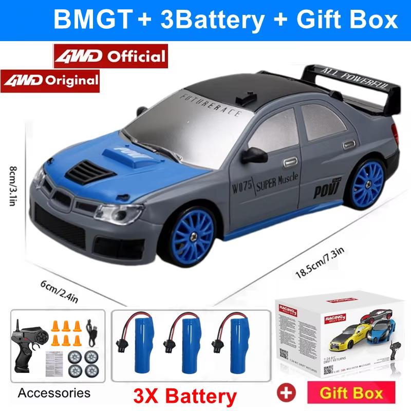 4WD Remote Control Drift Car 4X4 High Speed Racing RC Car with LED Lights RTR Radio Truck Vehicle Model Toy Gift for Kids Adults