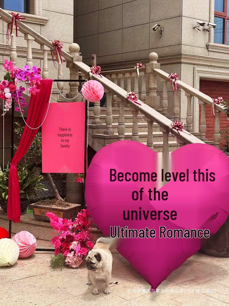 Heart-Shaped Balloon Wedding Decoration Set: Perfect for Engagements and Photo Props.