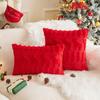 Weihnachts-Kissenbezug Plüsch Schneeflocke Weihnachtsbaum Gestickt Haar Wohnzimmer Sofa Kissen Festliche Party Dekoration Kissenbezug