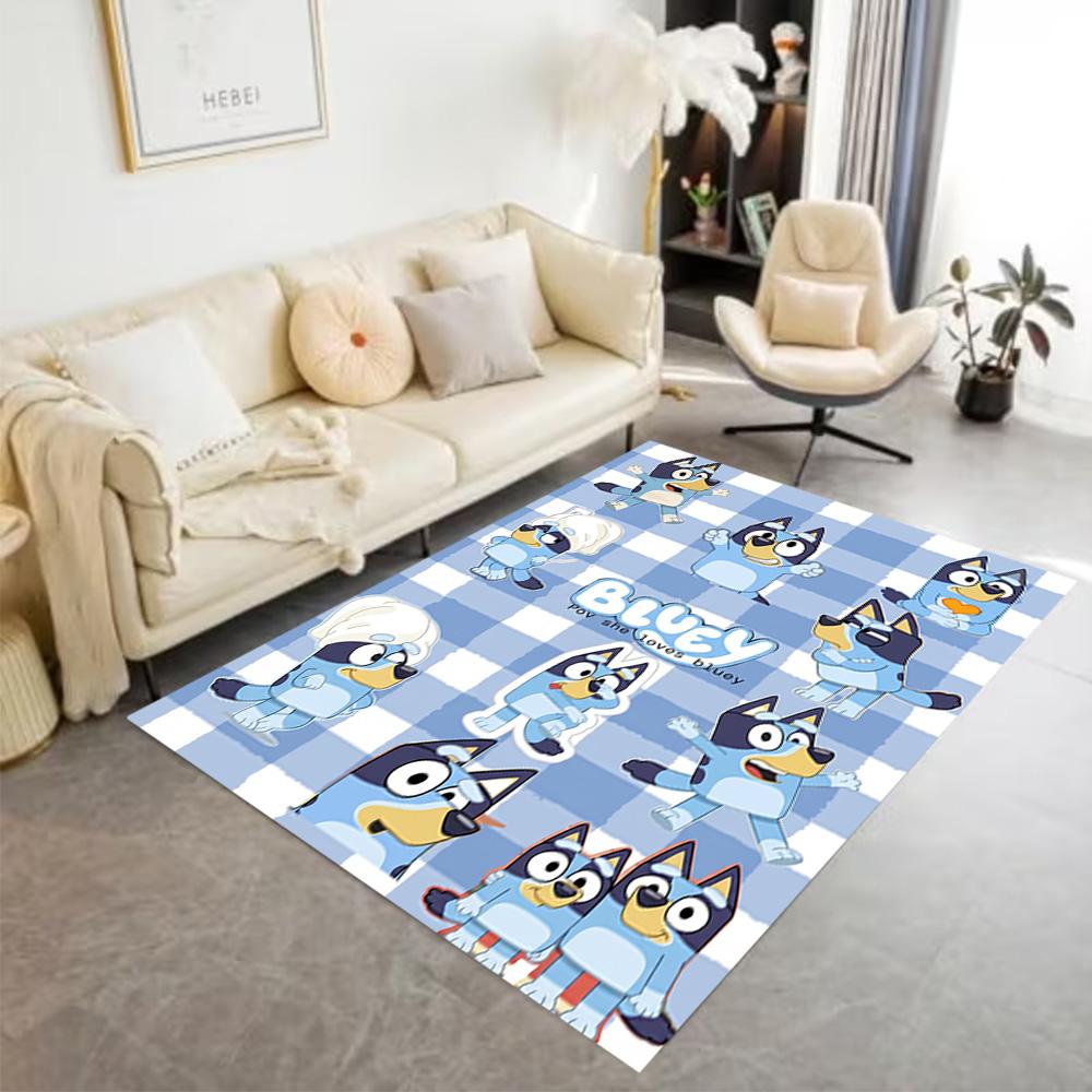 Bluey's Colorful Adventures Floor Mat Design for Dormitory Entryway Decorate room Balcony Anti-slip Rug Decorate Offices Best for Christmas