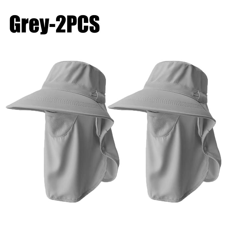 Summer Wide Brim Sun Hat UV Protection Breathable with Face Mask Neck Flap for Outdoor Fishing Hiking Cycling Wide Brim Cap