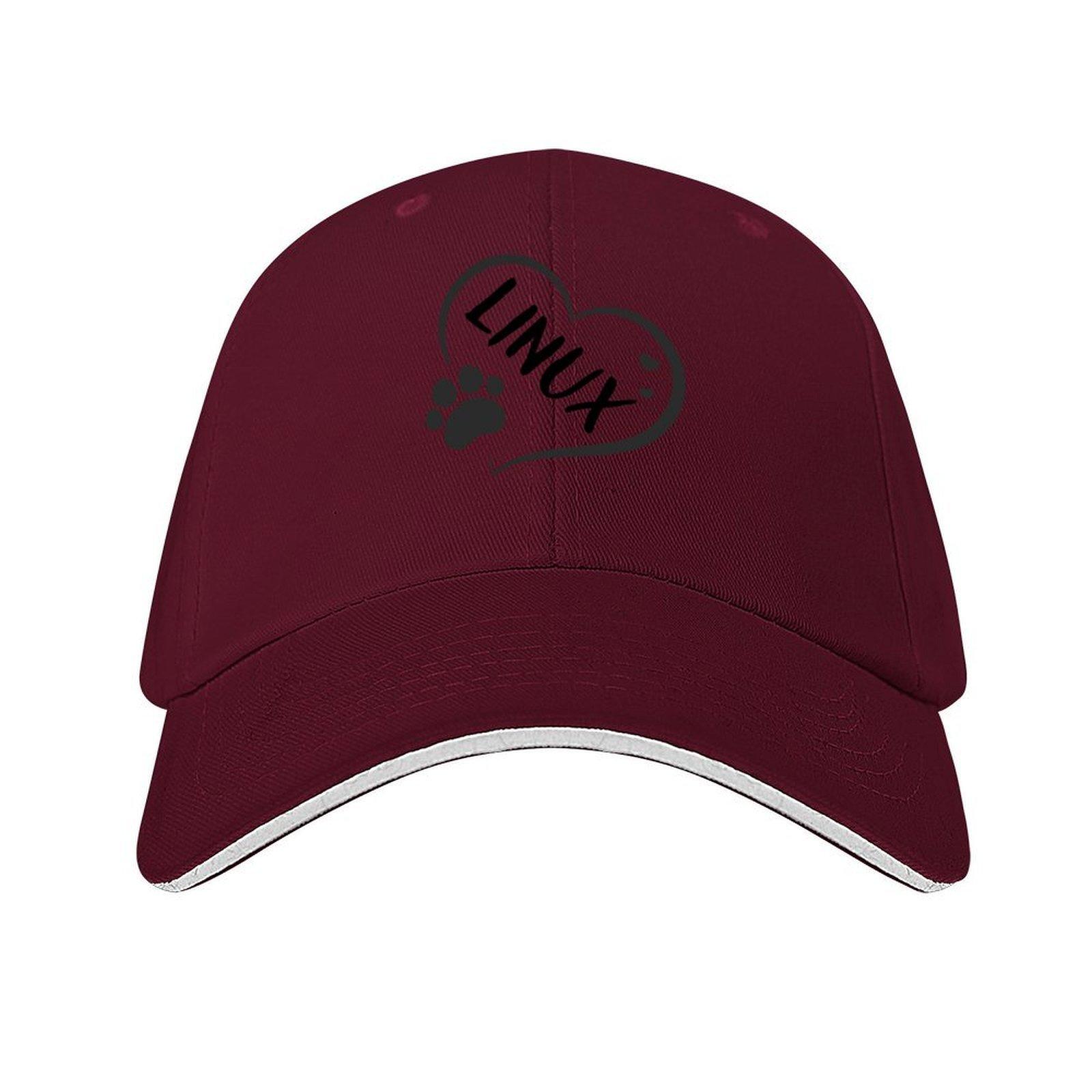 

Linux name in a heart with a paw great gift for dog or cat owners Baseball Cap Hat Unisex Luxury Designer Hat FeUnisex Unisexs